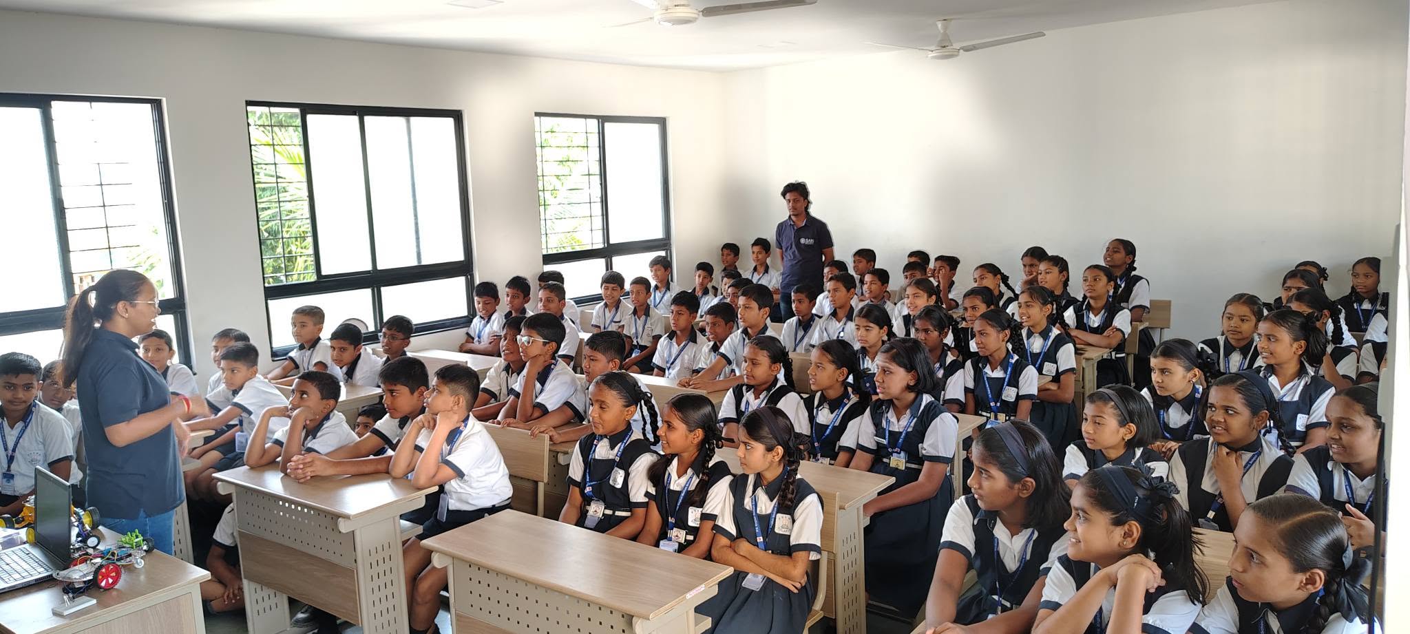 Students exploring robotics, artificial intelligence and mechatronics